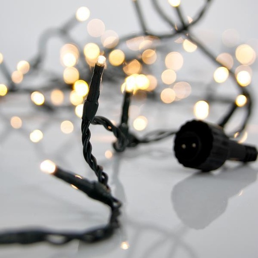 [600-01551] LINE PRO, 300 LED 3 mm, ADAPTADOR DE 31 V Y 9 W, 4 CONECTORES (HASTA 3 JUEGOS), CABLE DE PVC VERDE, LED BLANCO CÁLIDO, POR 5 cm, CABLE DE CONDUCCIÓN DE 3 m, IP44