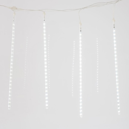 [600-02320] CORTINA, 240 LED, ADAPTADOR DE 5 V, 5 CAMPANILLAS DE INVIERNO DE 50 cm, 4 CONECTORES HASTA 3 JUEGOS, LED BLANCO, CABLE DE 5 m, IP44