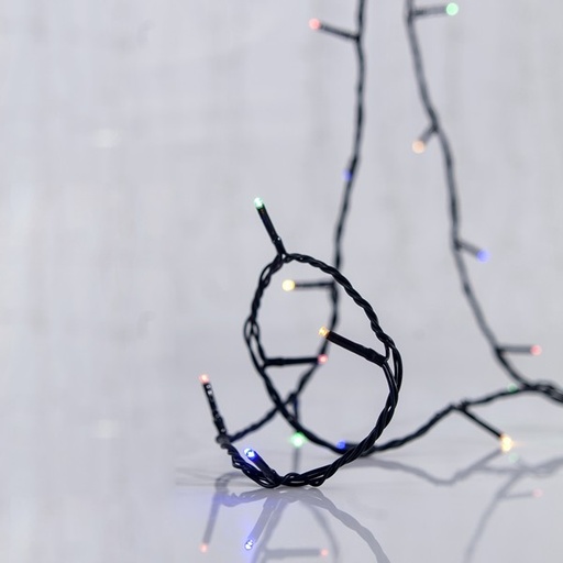 [600-04169] LÍNEA, 96 LED 5 mm, PANEL SOLAR CON SENSOR DE LUZ, FUNCIÓN FIJA/DESTELLANTE, CABLE DE PVC VERDE, MULTILED, POR 10 cm, CABLE DE CONDUCCIÓN 1 m, IP44