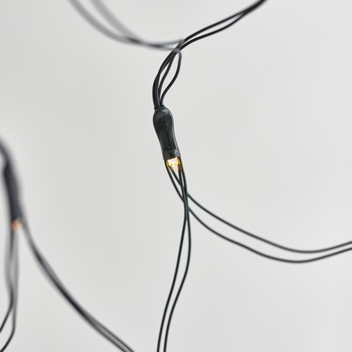 [600-04971] RED, 60 LED 5 mm, PANEL SOLAR CON SENSOR DE LUZ, 8 M/H, CABLE PVC VERDE, LED BLANCO CÁLIDO (Alto 100 x Ancho 100 cm), CABLE CONDUCTOR 1 m, IP44