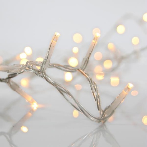 [600-06501] CARÁMBANO, 200 LED 3 mm, ADAPTADOR 31 V, 4 CONECTORES (HASTA 3 JUEGOS), CABLE DE PVC TRANSPARENTE, LED BLANCO CÁLIDO (Alto 70 x Ancho 600 cm, 3/7/4/6), CABLE DE CONDUCCIÓN 3 m, IP44