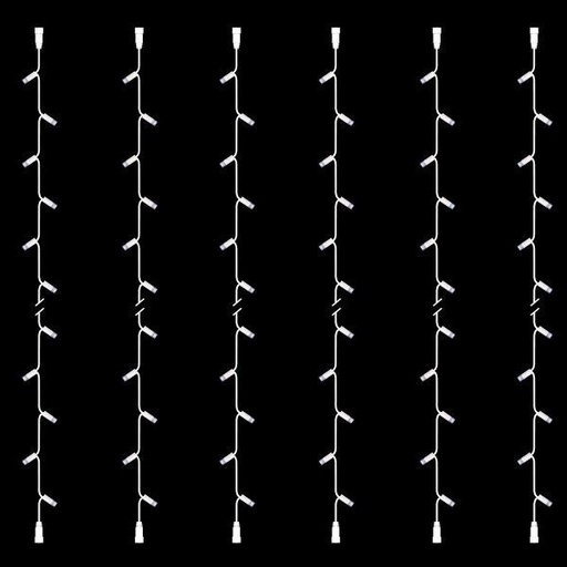 [600-09820] LÍNEA, BRICOLAJE, 20 LED, CABLE DE GOMA BLANCO, CON EXTENSIÓN, 2 CONECTORES, LED BLANCO, JUEGO DE 6 PIEZAS, POR 10 cm, ΙΡ65
