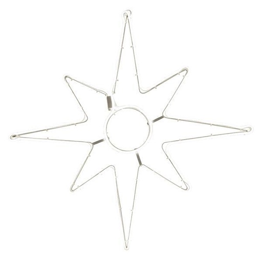 [600-09920] DIY, ESTRELLA DE BELÉN, LUZ DE NEÓN DE CUERDA, 75 cm, CONECTOR, CABLE DE 1 m, IP44 (SIN ENCHUFE)