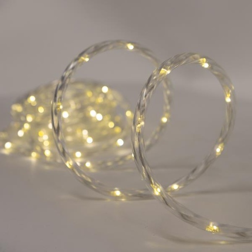 [600-22165]  LUZ DE CUERDA LED SMD DE 6 m, 2 VÍAS, PANEL SOLAR CON SENSOR DE LUZ, LED BLANCO CÁLIDO, 20 LED/m, CABLE DE 2 m, IP44