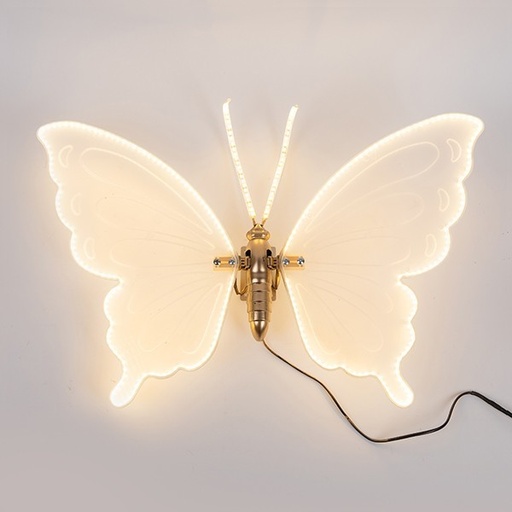 [600-22587] MARIPOSA ILUMINADA 80 cm, ADAPTADOR 24 V, 120 LED/M, LED BLANCO CÁLIDO, CABLE 3 m, IP44
