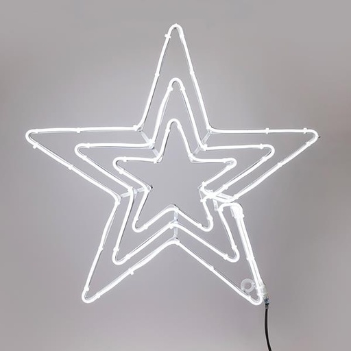 [600-23113] TRIPLE STAR, LUZ DE CUERDA LED NEÓN DE 5 m, BIDIRECCIONAL, LED BLANCO, 60 x 60 cm, IP44