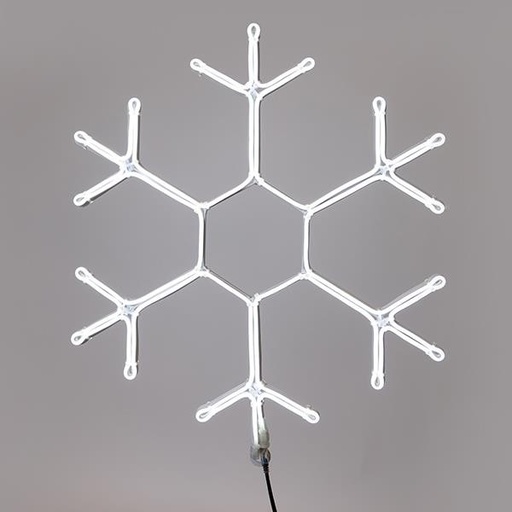 [600-23114] COPO DE NIEVE, LUZ DE CUERDA LED NEÓN DE 5 m, BIDIRECCIONAL, LED BLANCO, 59 x 50 cm, IP44