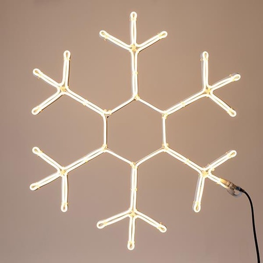 [600-23115] COPO DE NIEVE, LUZ DE CUERDA LED DE NEÓN DE 5 m, BIDIRECCIONAL, LED BLANCO CÁLIDO, 59 x 50 cm, IP44