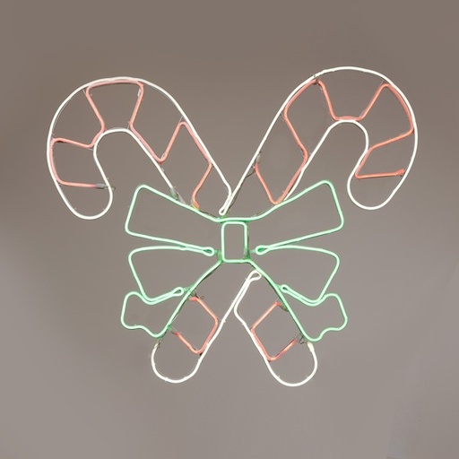 [600-23121] CUERDA FLUJOSA LED NEÓN CON LAZO VERDE 70x60cm, 9,5m, VERDE, ROJO Y BLANCO, BIDIRECCIONAL, CABLE 5m, IP44