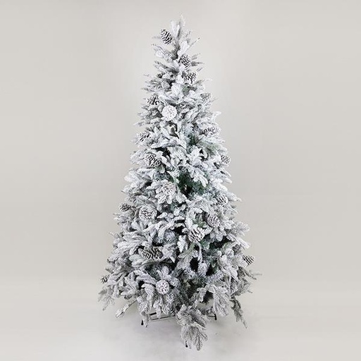 [600-30650] ABETO NEVADO CON PIÑAS, REIKIAVIK, 210 cm