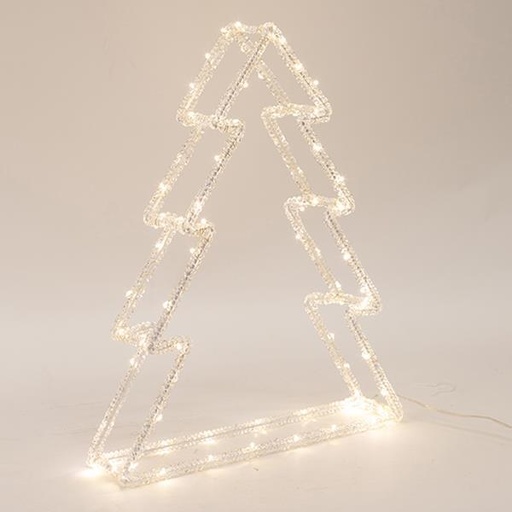 [600-40896] ÁRBOL ACRÍLICO, ADAPTADOR DE 3,5 V, 70 MINI LED BLANCO CÁLIDO, CABLE DE 5 m, 21 x 6,5 x 31 cm, IP44