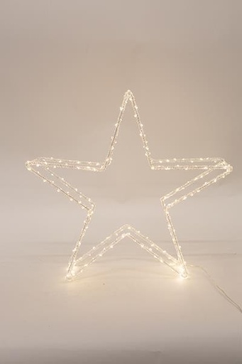 [600-40897] ESTRELLA ACRÍLICA, ADAPTADOR DE 3,5 V, 120 MINI LED BLANCO CÁLIDO, CABLE DE 5 m, 46 x 8,5 x 46 cm, IP44