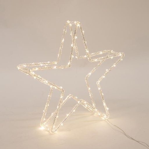 [600-40898] ESTRELLA ACRÍLICA, ADAPTADOR DE 3,5 V, 100 MINI LED BLANCO CÁLIDO, CABLE DE 5 m, 36 x 7 x 36 cm, IP44