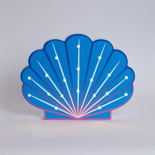 [600-40919] CONCHA DE MADERA ILUMINADA, 25x19x2,8cm