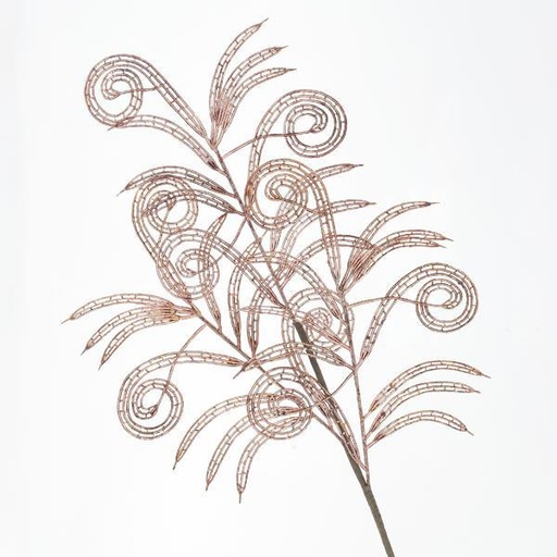 [600-40937]  RAMA DORADA BURDEOS CON DECORACIÓN, 80cm