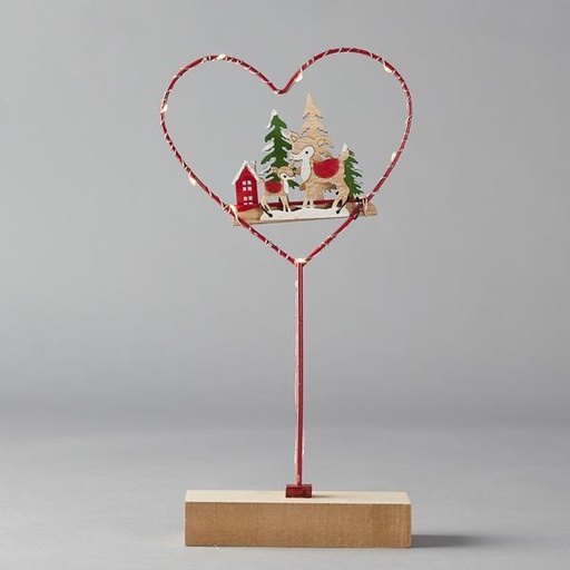 [600-41660] CORAZÓN DE METAL ILUMINADO, FUNCIONA A PILAS, 14,5 x 4,5 x 30,5 cm, IP20