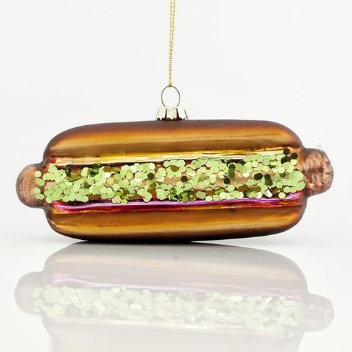 [600-42372] ADORNO DE CRISTAL, PERRITO CALIENTE, 3,5x6x12,5cm