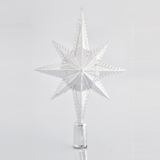 [600-42577] Árbol de copa de plástico, estrella plateada, brillante, 30 cm