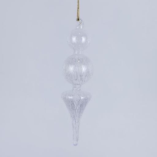 [600-42862] Adorno de cristal transparente con diseño en el interior, juego de 2 piezas, 17 cm.