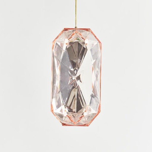 [600-44120] ADORNO COLGANTE, DIAMANTE, ORO ROSA, 7x5,5x14,5cm