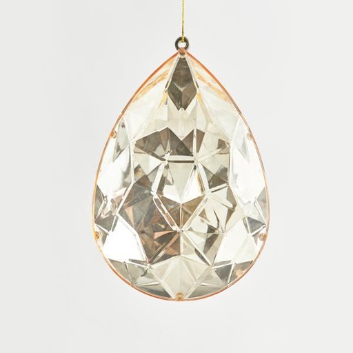 [600-44131] ADORNO COLGANTE, GOTA, ORO CLARO, 16x10x23cm