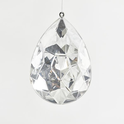 [600-44132] ADORNO COLGANTE, GOTA, PLATA, 16x10x23cm