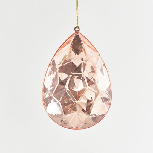 [600-44133] ADORNO COLGANTE, GOTA, ORO ROSA, 16x10x23cm