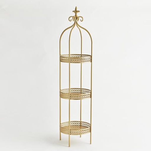 [600-44163] JAULA, TRES PISOS, METAL, DORADO, 23x21,5x91cm
