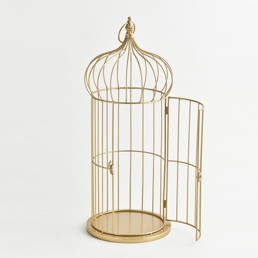 [600-44164] JAULA, METAL, DORADA, 22x55cm
