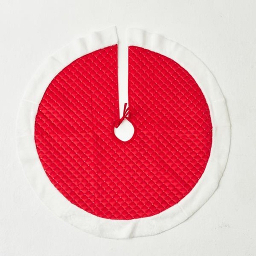 [600-44184] FALDA DE ÁRBOL, ROJA, TERCIOPELO, 90 cm