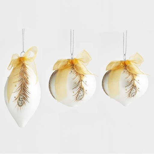 [600-44320] Adorno de copa, champán, con pluma marrón, 3 formas, juego de 4 piezas, 8 y 13 cm