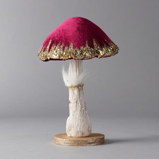 [600-44420]  SETA DE TERCIOPELO ROJO, 16x16x23cm