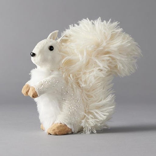 [600-44423] ARDILLA DE TERCIOPELO, BLANCA, 20x8x16cm