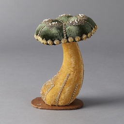  SETA DE TERCIOPELO, VERDE, CON BRILLO, 15x15x23cm