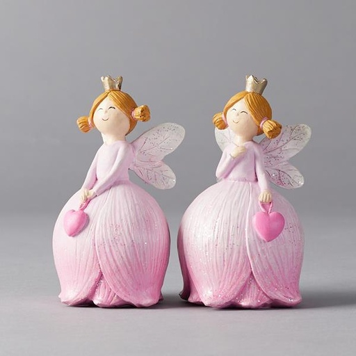 [600-45882] HADA DE POLIRESINA MORADA, 2 DISEÑOS, 7,5x6x12cm