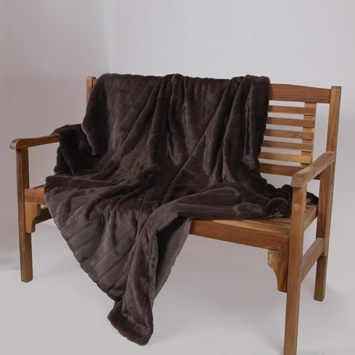 [600-46055] MANTA DE PIEL DECORATIVA, MARRÓN, 140x160cm