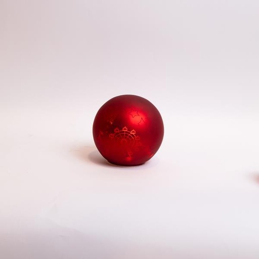 [600-46066] BOLA DECORATIVA DE CRISTAL ILUMINADA, PAPELET ROJO, CON PARQUE DE ATRACCIONES, 15 cm