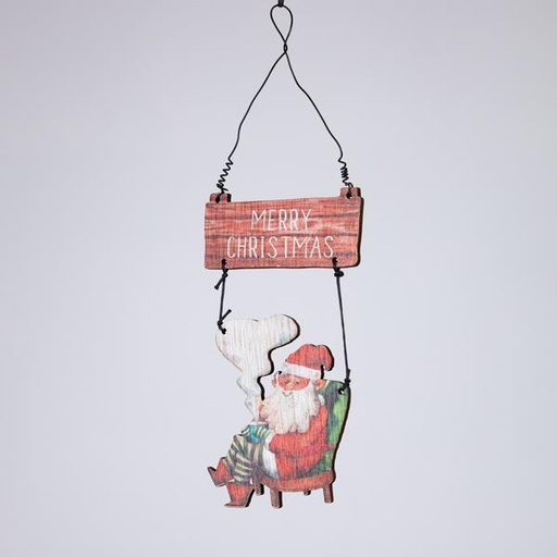 [600-46092] ADORNO DE MADERA, PAPÁ NOEL EN SILLA, 0,4x8,3x15cm