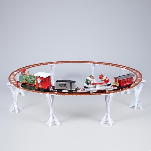 [600-46189] TREN CON RIELES, CON MÚSICA Y MOVIMIENTO Y HUMO, FUNCIONA A PILAS, 36 PIEZAS, RIELES Φ89cm