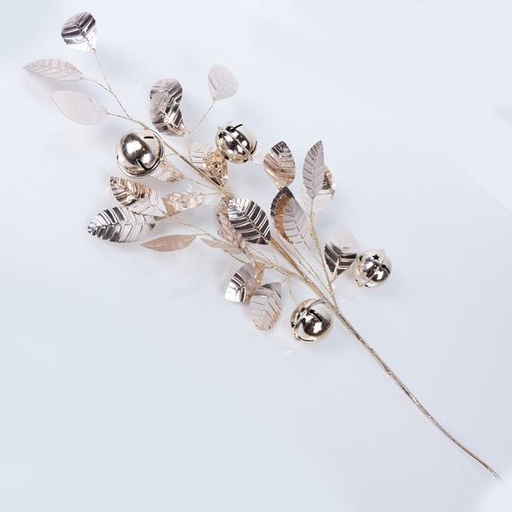 [600-46195] RAMITA CON HOJAS DE CHAMPÁN Y CAMPANILLAS, 61 cm