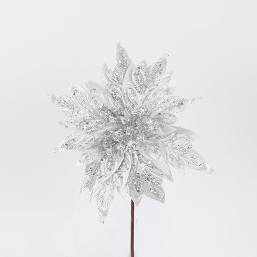 [600-46236] FLOR DE POINSETTI, BLANCA, 25x13cm