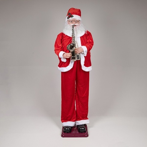 [600-46313] PAPÁ NOEL CON SAXOFÓN, CON MÚSICA Y MOVIMIENTO, 150cm