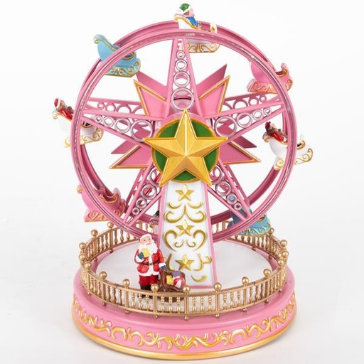 [600-46320] NORIA, ROSA, CON ADAPTADOR, CON MÚSICA Y MOVIMIENTO, 18x18x23,5cm
