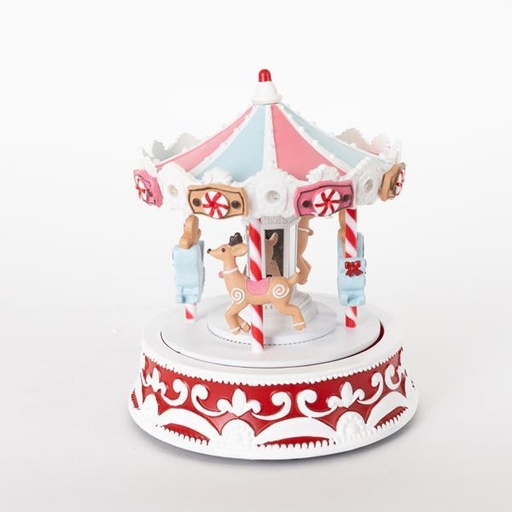[600-46364] CARRUSEL DE ÓPALO ILUMINADO, MÚSICA Y MOVIMIENTO, ADAPTADOR, 18,9x18,9x22,2cm