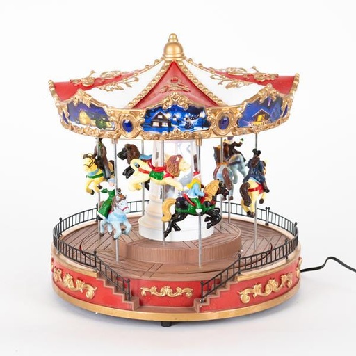 [600-46365] CARRUSEL ILUMINADO CON MÚSICA Y MOVIMIENTO, ADAPTADOR, 25,3x25,1x26,3cm