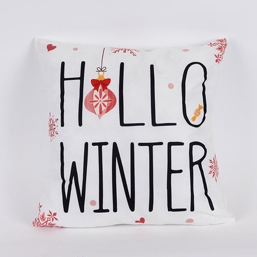 [600-46388] ALMOHADA, HOLA INVIERNO, 45x45cm
