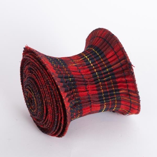 [600-46403] CINTA ESPIRAL, CUADROS ROJOS, 500X12CM