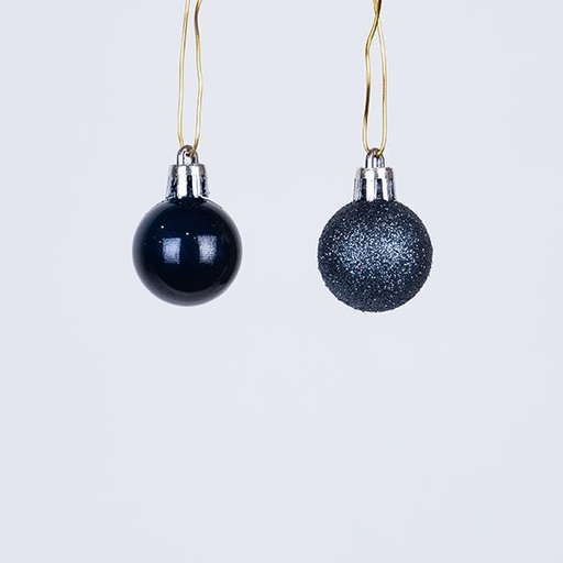 [600-46429] BOLA AZUL, PLÁSTICO, SET DE 27 PIEZAS, (9 PERLA, 18 BRILLO), 3 CM