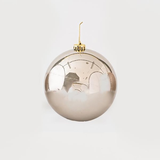 [600-46440] BOLA DE PLÁSTICO COLOR CHAMPÁN BRILLANTE, JUEGO DE 3 PIEZAS, 15 CM
