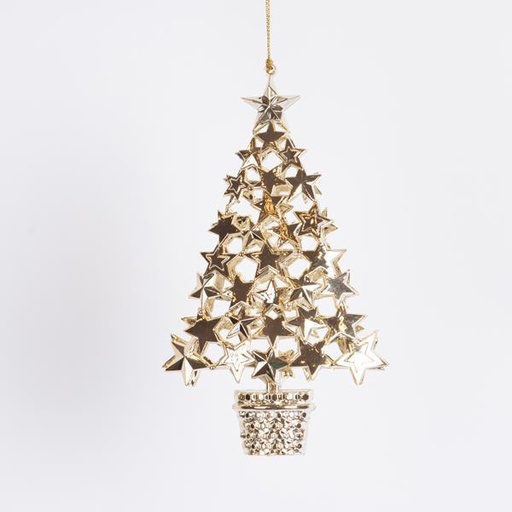 [600-46441] ÁRBOL DE ACRÍLICO, ORO BRILLANTE, 16,5CM